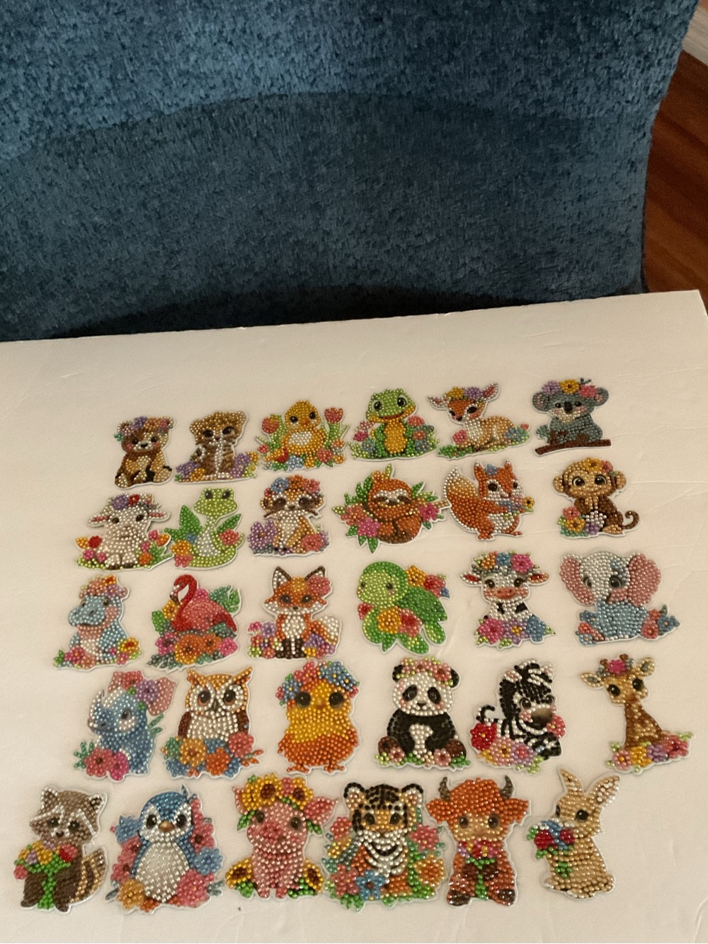30 Diamond Art fridge magnets. Animal  Multicolor shapes.
